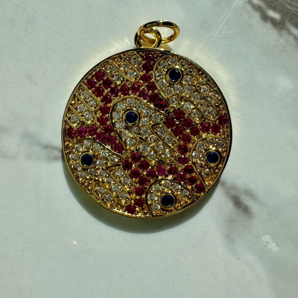 Elegant Gold and Red Pendant